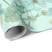 Delicate Pastel Wildflower Mint Floral Pattern Cadeaupapier (Rol Hoek)