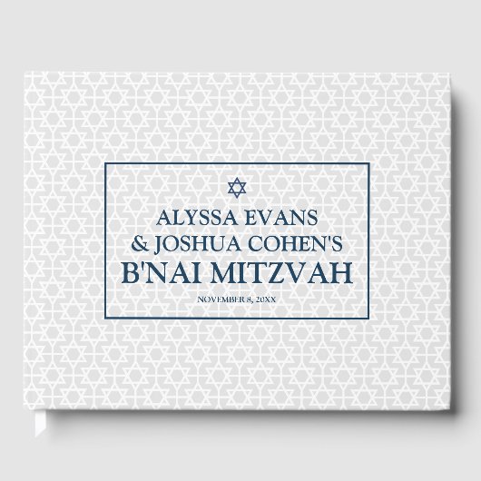 Delicate Patterned B'nai Mitzvah Gastenboek (Voorkant)