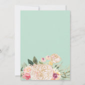 Delicate Peony Gold Typography Waterverf bruiloft Kaart (Achterkant)