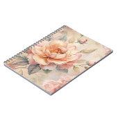 Delicate Perzik Tone Floral Waterverf Notitieboek (Linkerzijde)