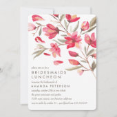 Delicate Pink Bloom Bridesmaids Luncheon Weddensch Kaart (Voorkant)
