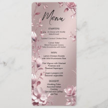 Delicate Pink Floral Frame Menu