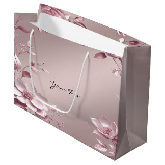 Delicate Pink Floral Gift Bag Groot Cadeauzakje