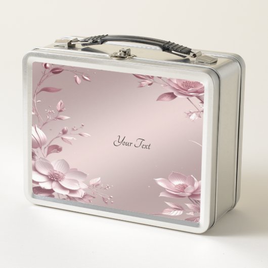 Delicate Pink Floral Lunch box (Devant)
