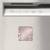 Delicate Pink Floral Magnet (In Situ (Lave-vaisselle))