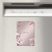 Delicate Pink Floral Magnet Magneet (Insitu (Vaatwasser))