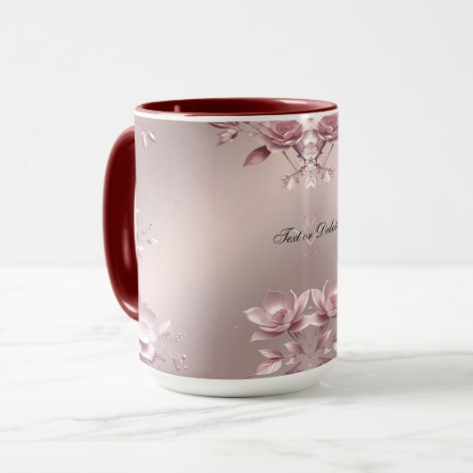 Delicate Pink Floral Mug (Devant gauche)