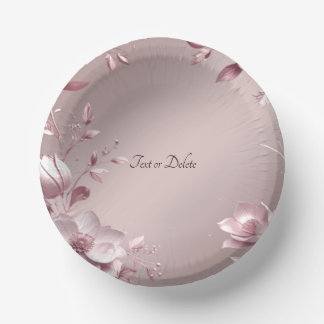Delicate Pink Floral Paper Bowls Papieren Kommen