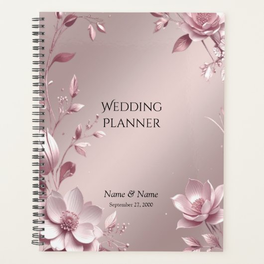 Delicate Pink Floral Planner (Devant)