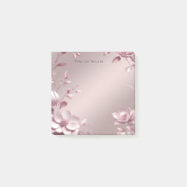 Delicate Pink Floral Post it Notes