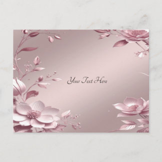 Delicate Pink Floral Postcard Briefkaart