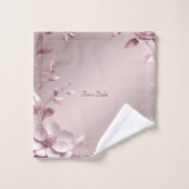 Delicate Pink Floral Towel Set (Gant de toilette)