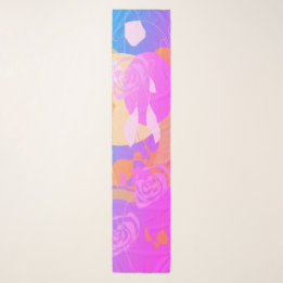 Delicate Pink Purple Blue Floral Chiffon Scarf Sch Sjaal