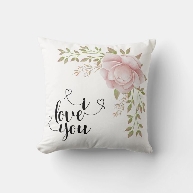 Delicate Pink Rose Pillow Kussen (Voorkant)