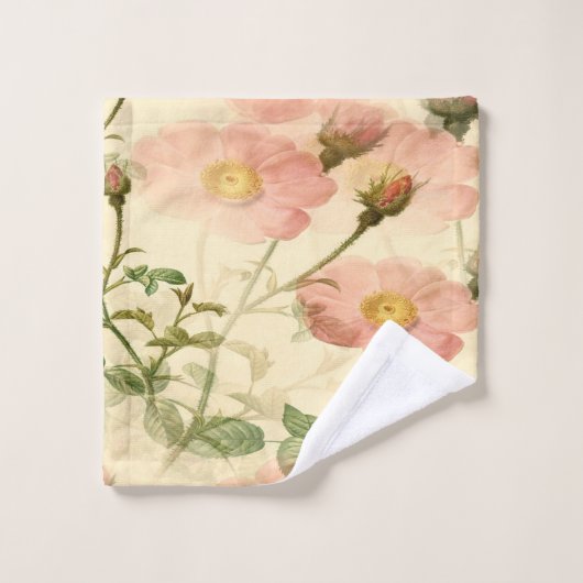 Delicate Pink Roses Handdoek Set – Luxe Essentials (Wasdoekje)