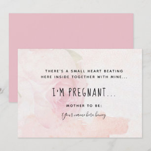 Delicate Pink Zwangerschap Announcemente Card Aankondiging