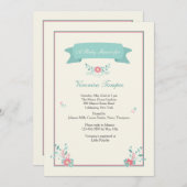 Delicate Posies Uitnodiging (Voorkant / Achterkant)