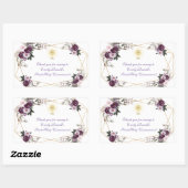 Delicate Purple Pink Peony Flowers Holy Communion  Rechthoekige Sticker (Vel)