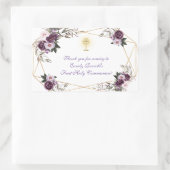 Delicate Purple Pink Peony Flowers Holy Communion  Rechthoekige Sticker (Tas)