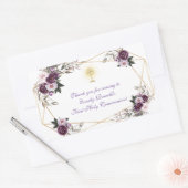 Delicate Purple Pink Peony Flowers Holy Communion  Rechthoekige Sticker (Envelop)