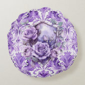 Delicate Purple Shield of Faith Round Pillow Rond Kussen (Achterkant)