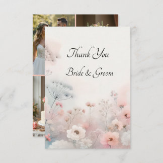 Delicate Queen Anne's Lace Photo Thank you Card Bedankkaart