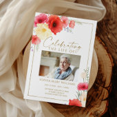 Delicate Red Flowers Funeral Order of Service Programma