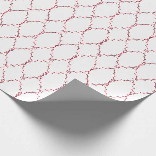 Delicate Red Geometric Pattern Giftwrap Cadeaupapier (Hoek)
