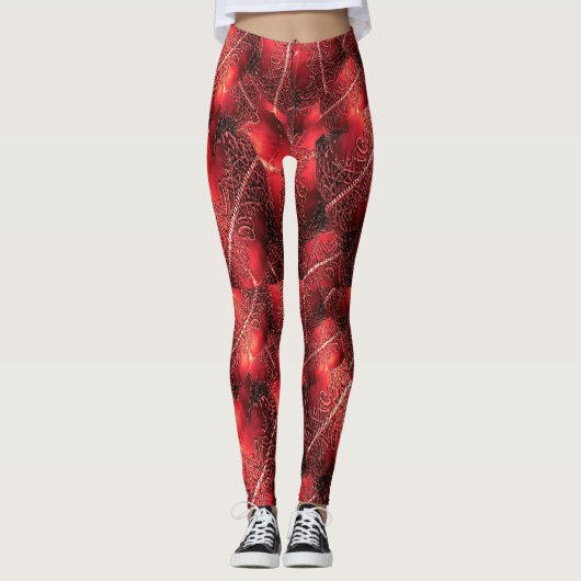 Delicate Rode Leggings (Voorkant)