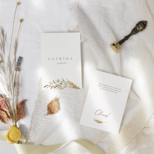 Delicate Romantic Dried Bouquet Wedding Place Card