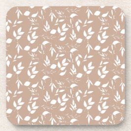Delicate romantische silhouette florals taupe moch bier onderzetter