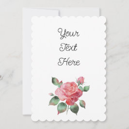 Delicate Roos Briefkaart-stijl Invitation Kaart