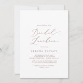 Delicate Roos Gold Calligraphy Bridal Luncheon Kaart (Voorkant)