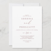 Delicate Roos Gold Calligraphy Casual Wedding Kaart (Voorkant)