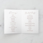 Delicate Roos Gold Calligraphy Folded Wedding Programma (Binnen)