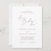Delicate Roos Gold Calligraphy La Boda de Wedding Kaart (Voorkant)