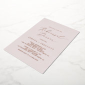 Delicate Roos Gold Foil | Blush repesial Dinner Folie Uitnodiging (Gedraaid)