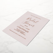 Delicate Roos Gold Foil | Blush Vrijgezellenfeest Folie Uitnodiging (Gedraaid)