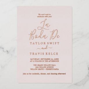 Delicate Rose Goud Folie Blush La Boda De Uitnodiging