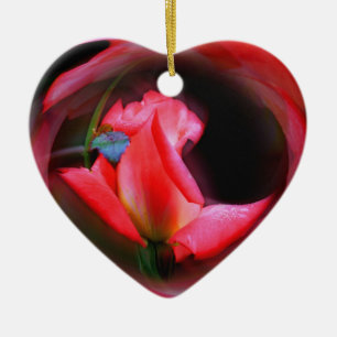 Delicate Rosebud Flower Art Ornament