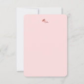 Delicate Roze Anjers met Groene Bladeren Bloemen Bedankkaart (Achterkant)