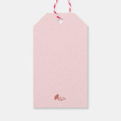 Delicate Roze Anjers met Groene Bladeren Bloemen Cadeaulabel (Achterkant)