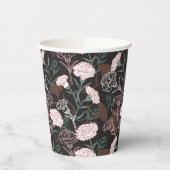 Delicate Roze Anjers met Groene Bladeren Bloemen Papieren Bekers (Links)