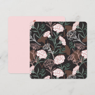 Delicate Roze Anjers met Groene Bladeren Bloemstuk Feestdagenkaart