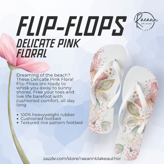Delicate Roze Bloem Flip Flops