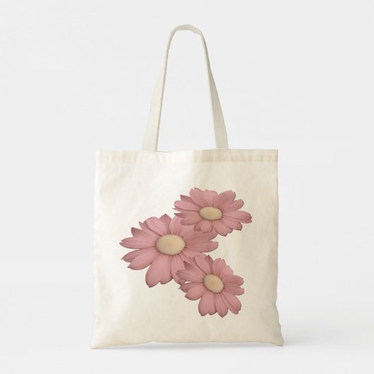 Delicate Roze Bloemen en jouw naam Canvas tas (Achterkant)