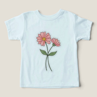 Delicate roze bloemen minimalistische t-shirt