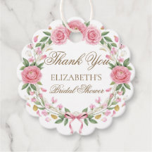 Delicate Roze Bloemenkrans Script Bedankt