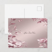 Delicate Roze Bloemige Briefkaart (Voorkant / Achterkant)