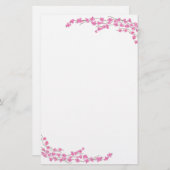 Delicate roze bloesems briefpapier (Voorkant / Achterkant)